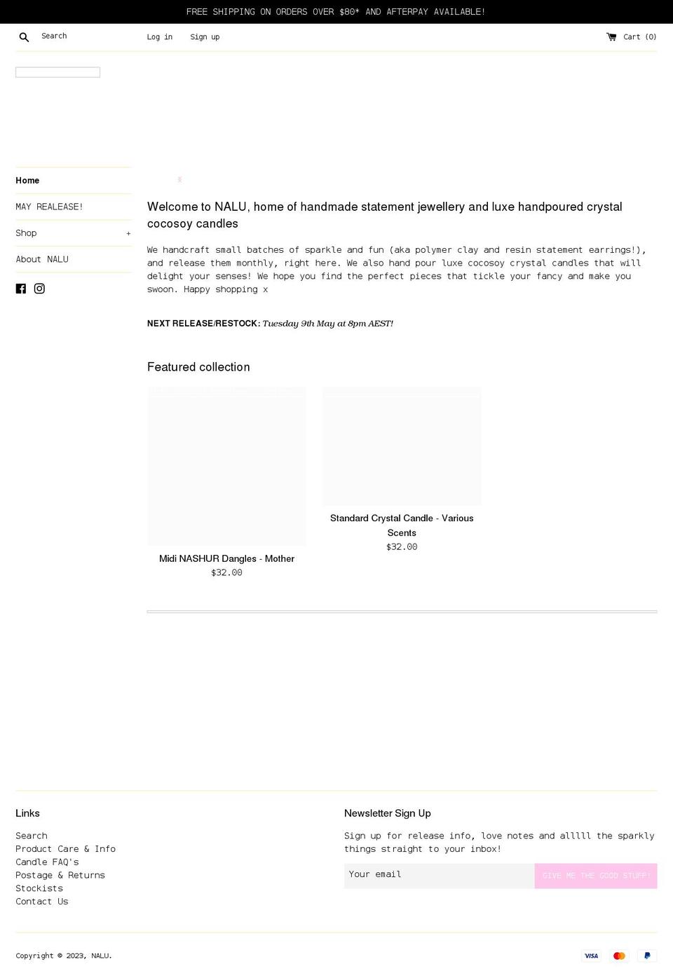 naluau.com shopify website screenshot