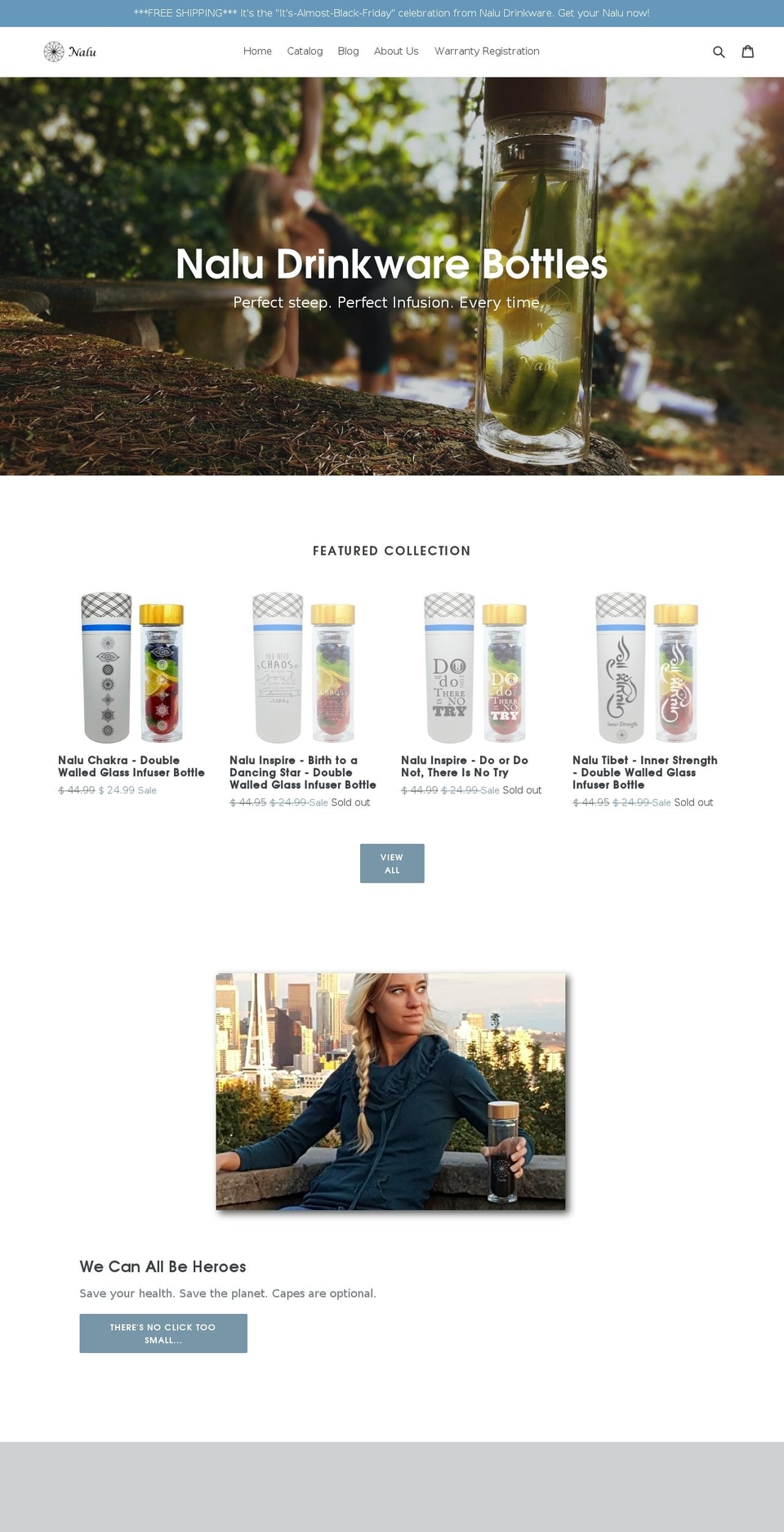 naludrinkware.com shopify website screenshot