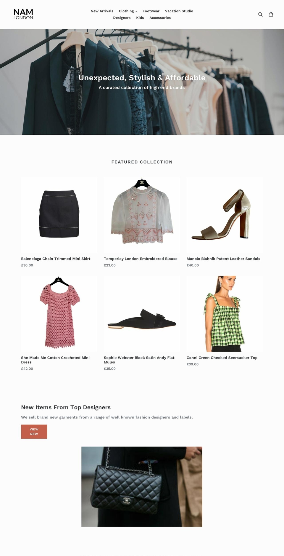 nam-london.com — Shopify storefront screenshot