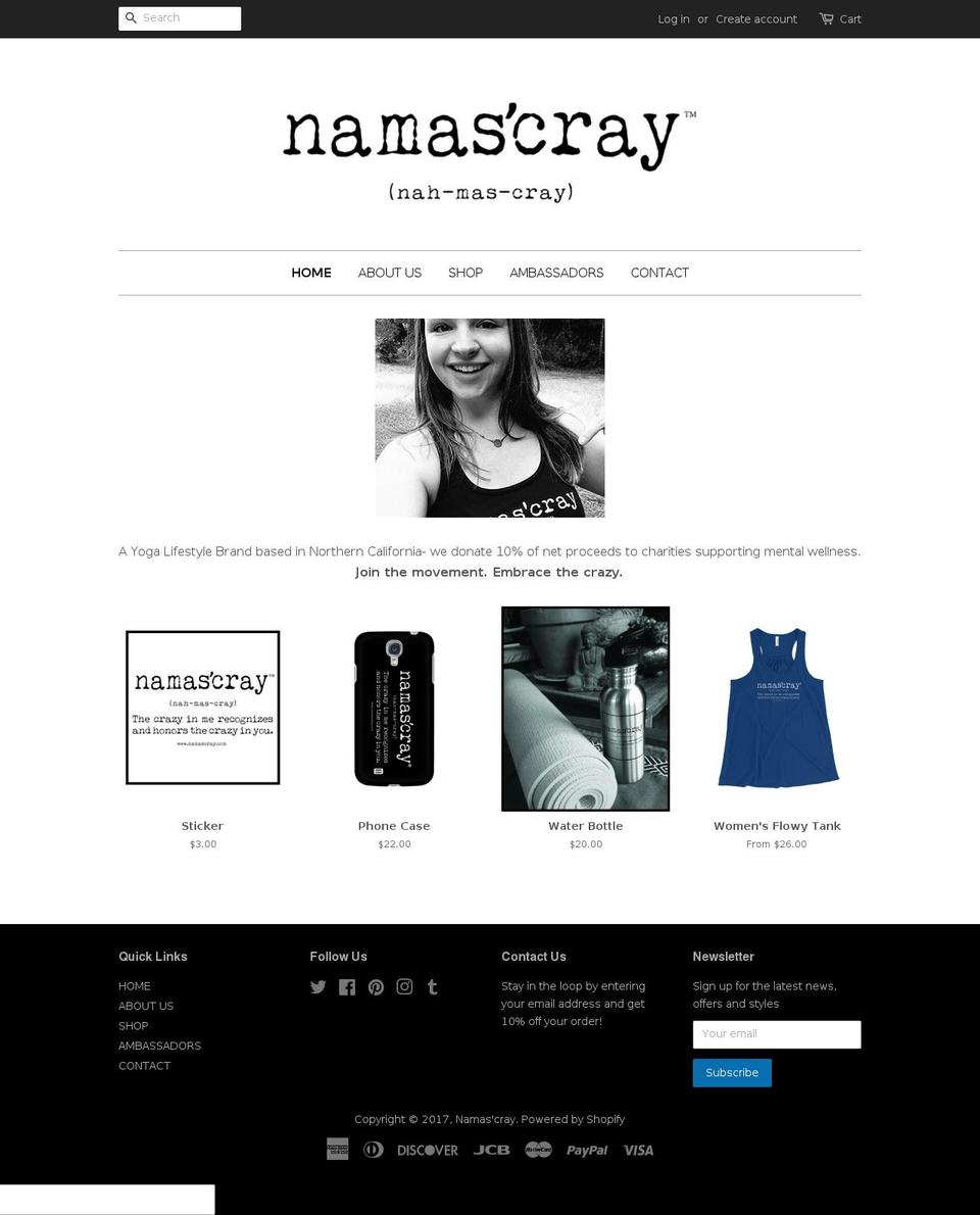 namasnotcray.com shopify website screenshot