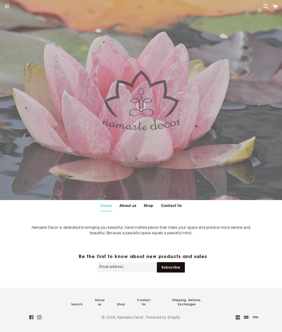 namastedecor.com — Shopify storefront screenshot