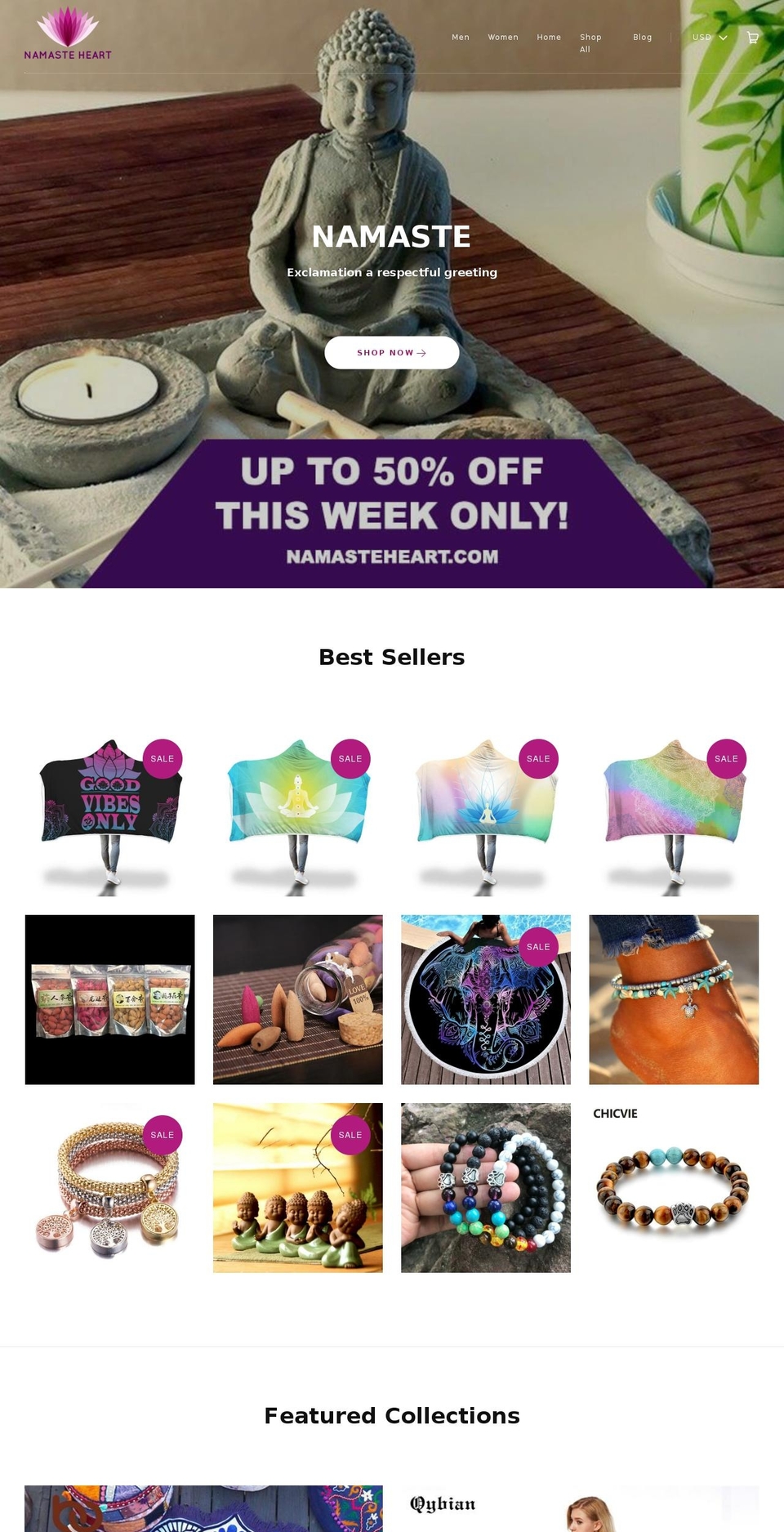namasteheart.com — Shopify storefront screenshot
