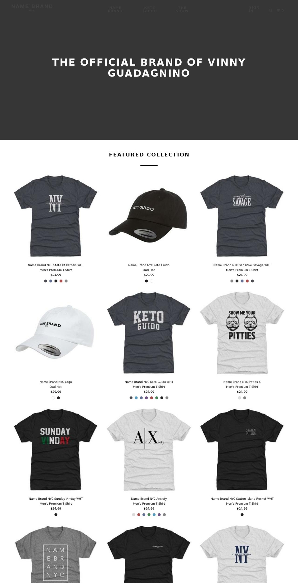 namebrandnyc.com shopify website screenshot