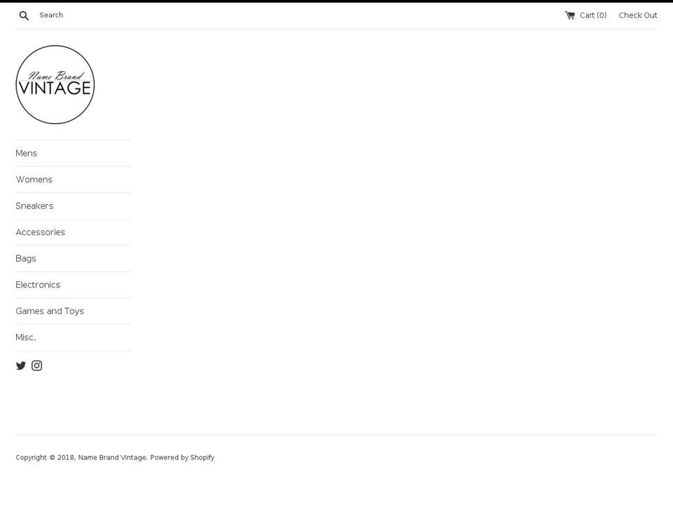 namebrandvintage.com — Shopify storefront screenshot