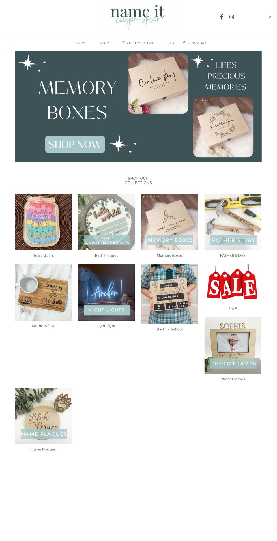 nameitcustomdecor.com.au shopify website screenshot