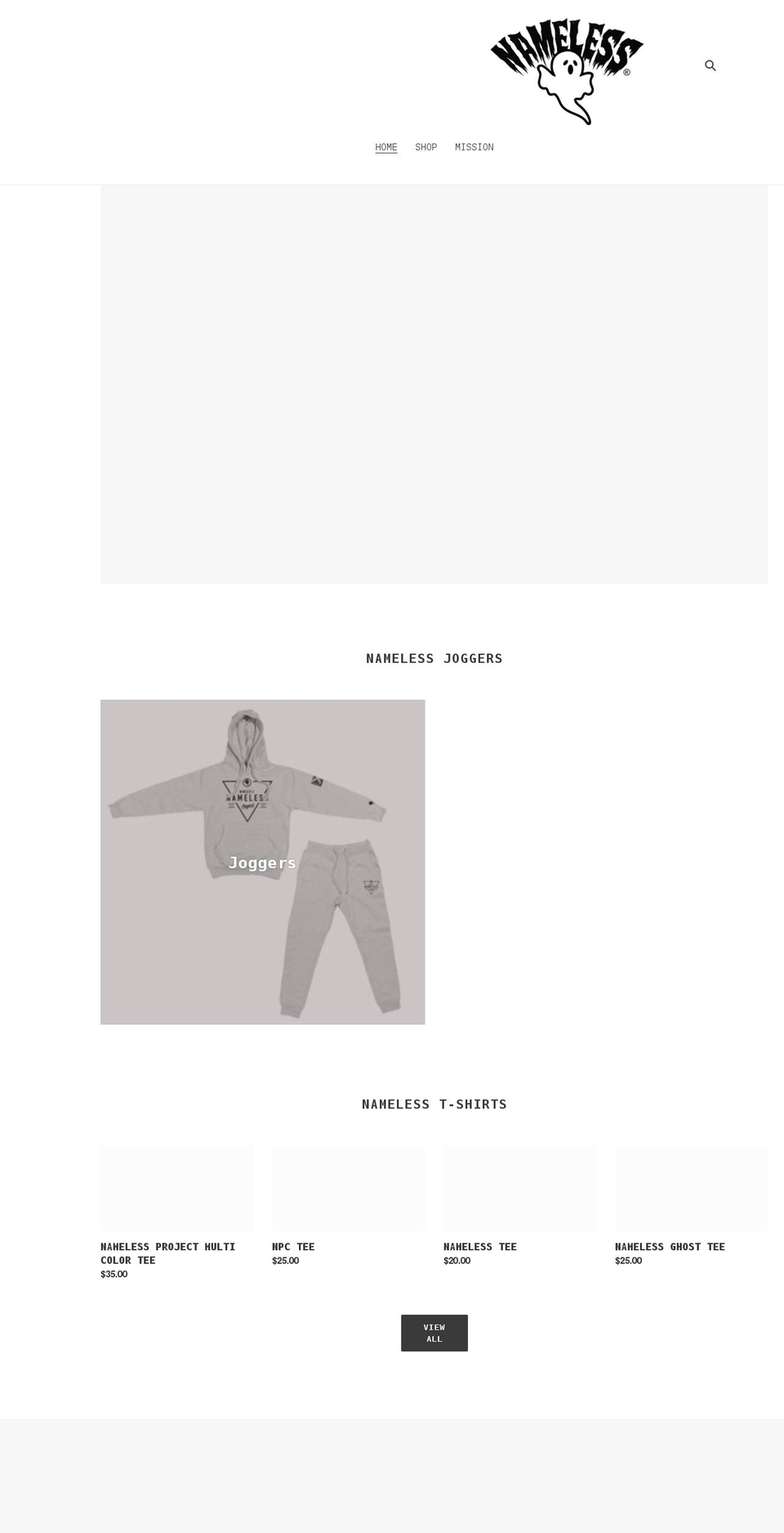 namelessproject.shop shopify website screenshot