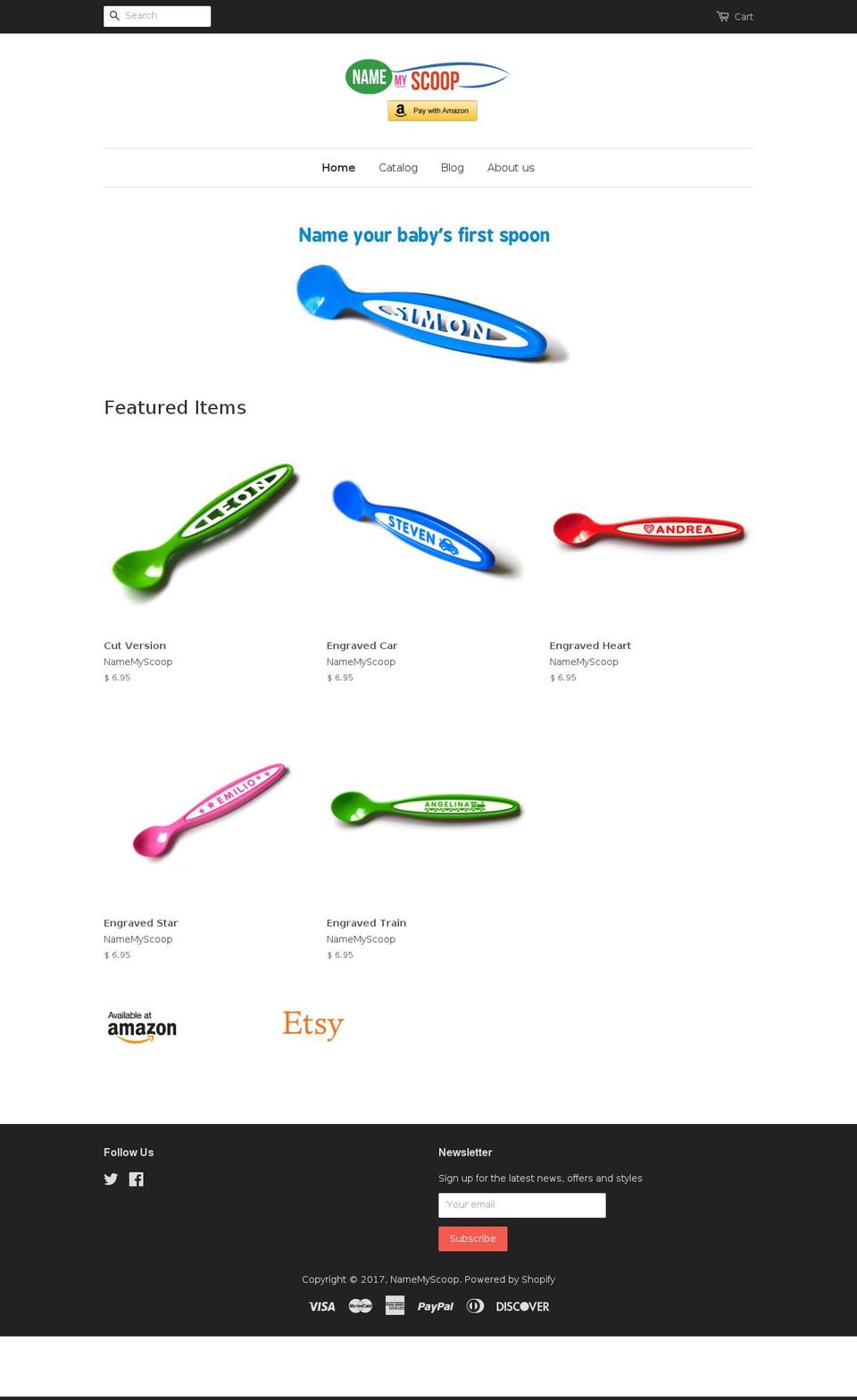 namemyscoop.com shopify website screenshot
