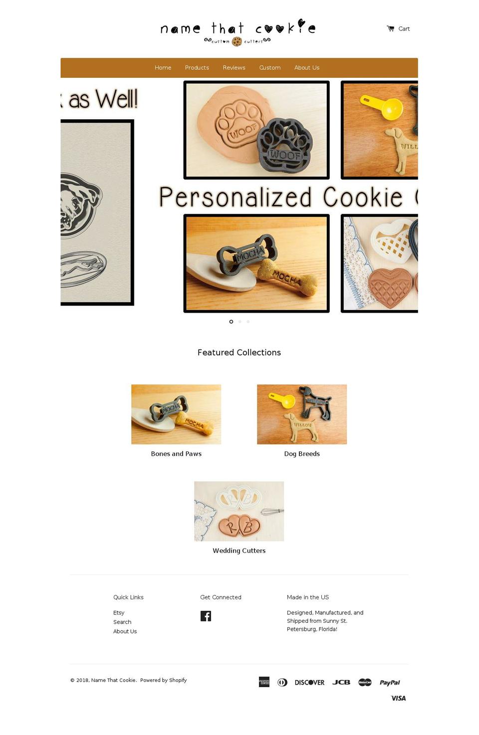 namethatcookie.com shopify website screenshot