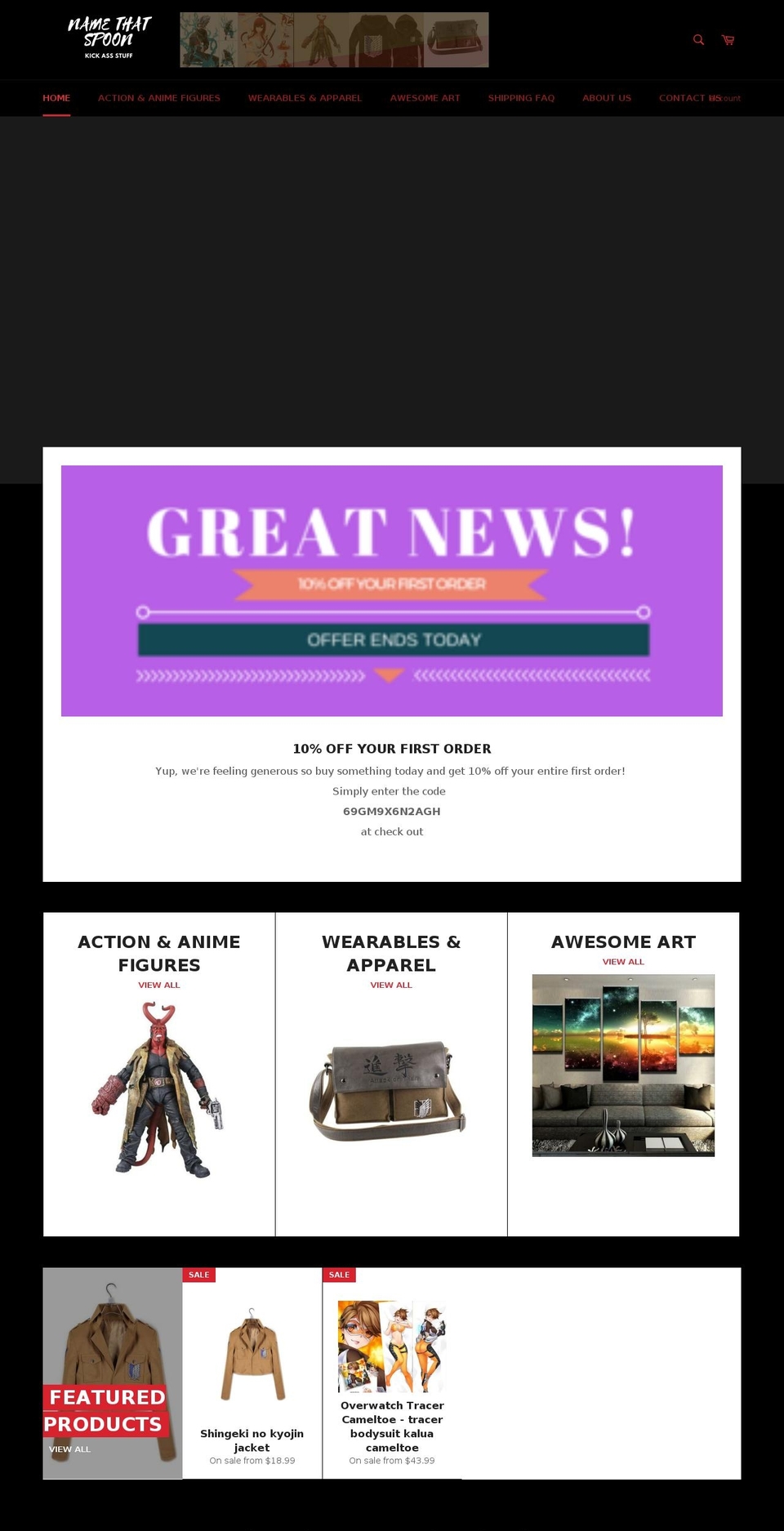 namethatspoon.com — Shopify storefront screenshot