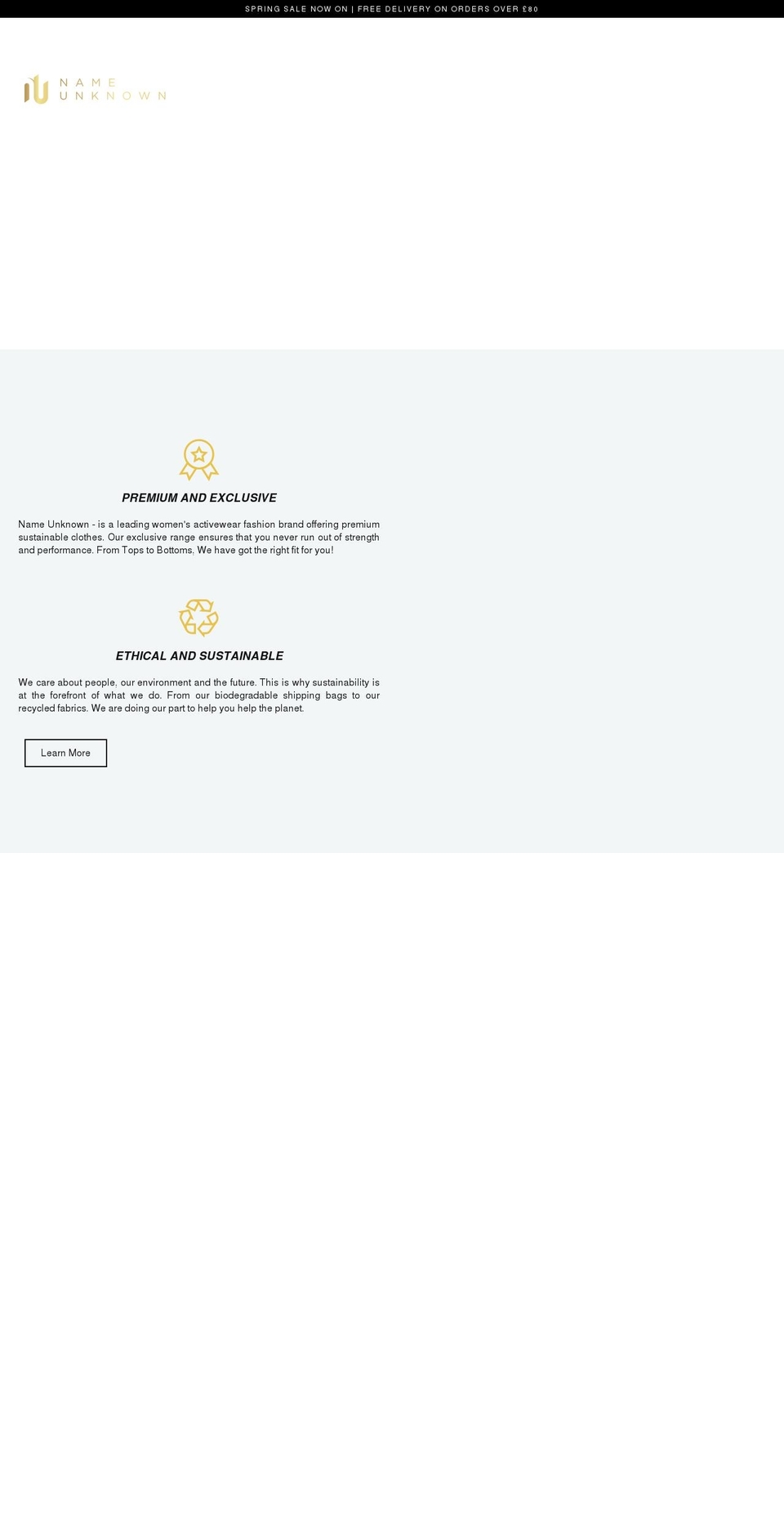 nameunknownldn.com shopify website screenshot