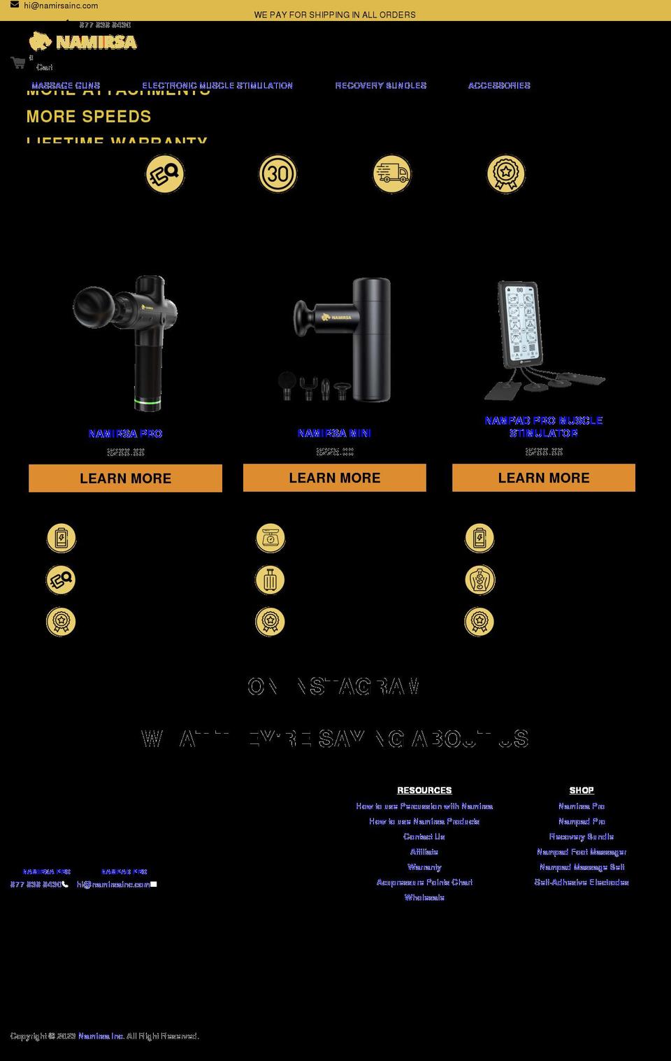 namirsainc.com shopify website screenshot
