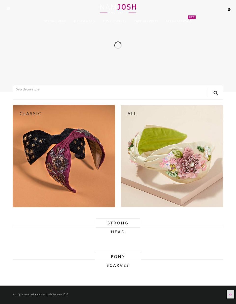 namjoshwholesale.com shopify website screenshot