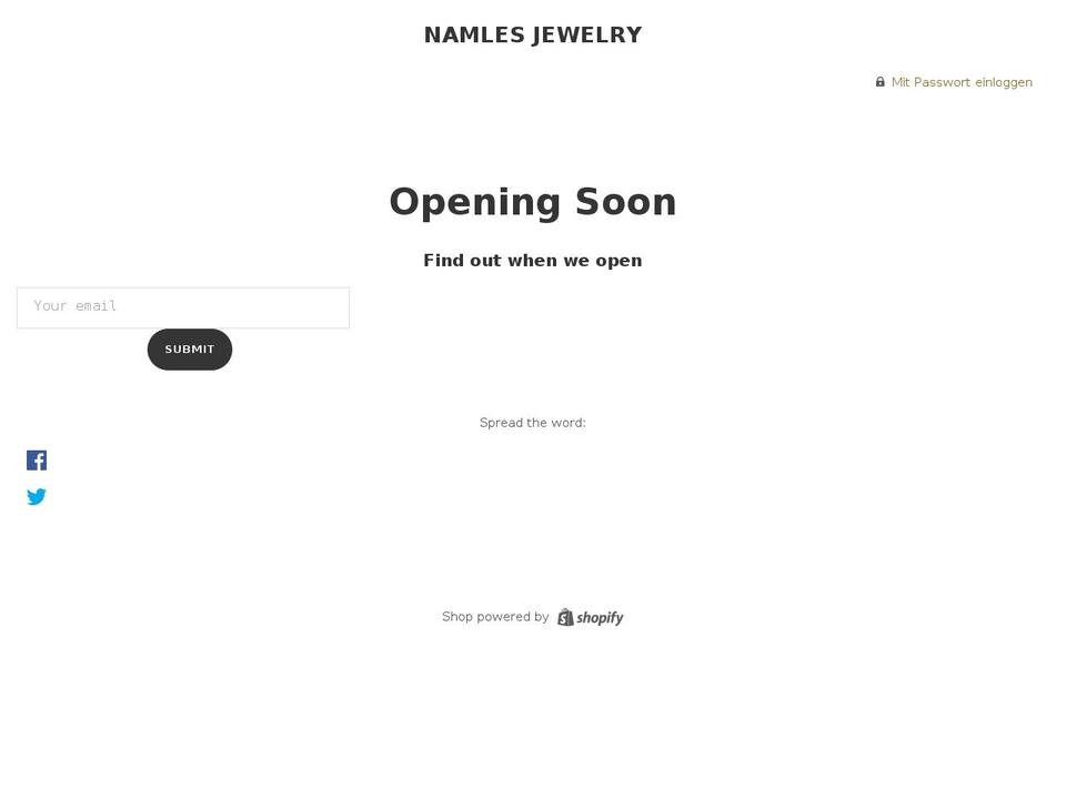 namles.de shopify website screenshot