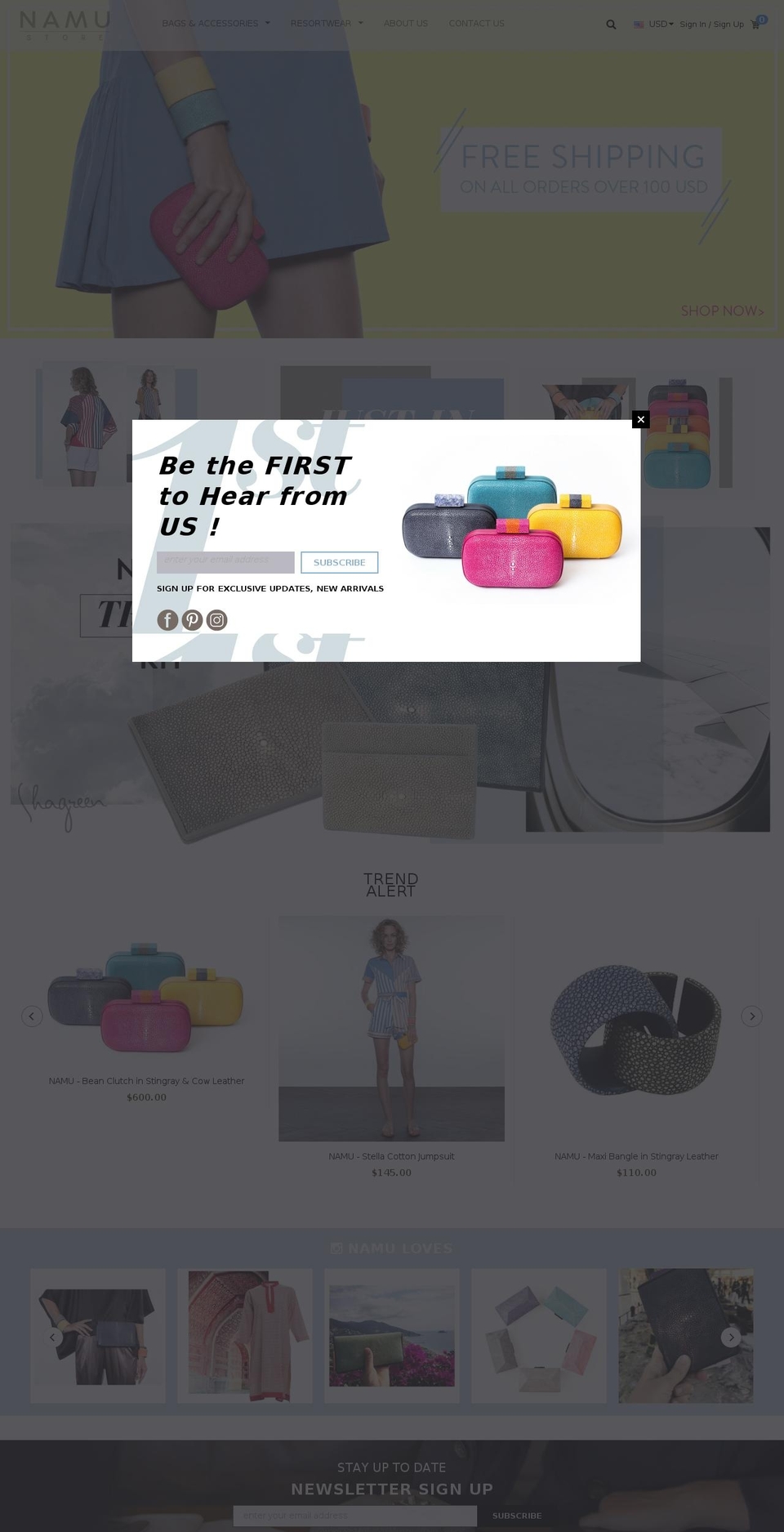 namustore.com shopify website screenshot