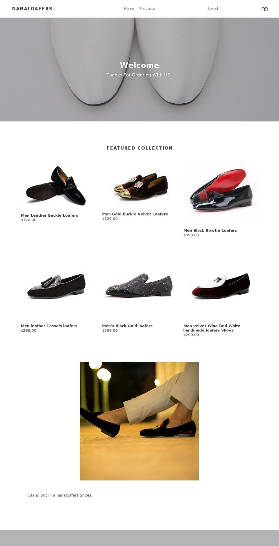 nanaloafers.com shopify website screenshot