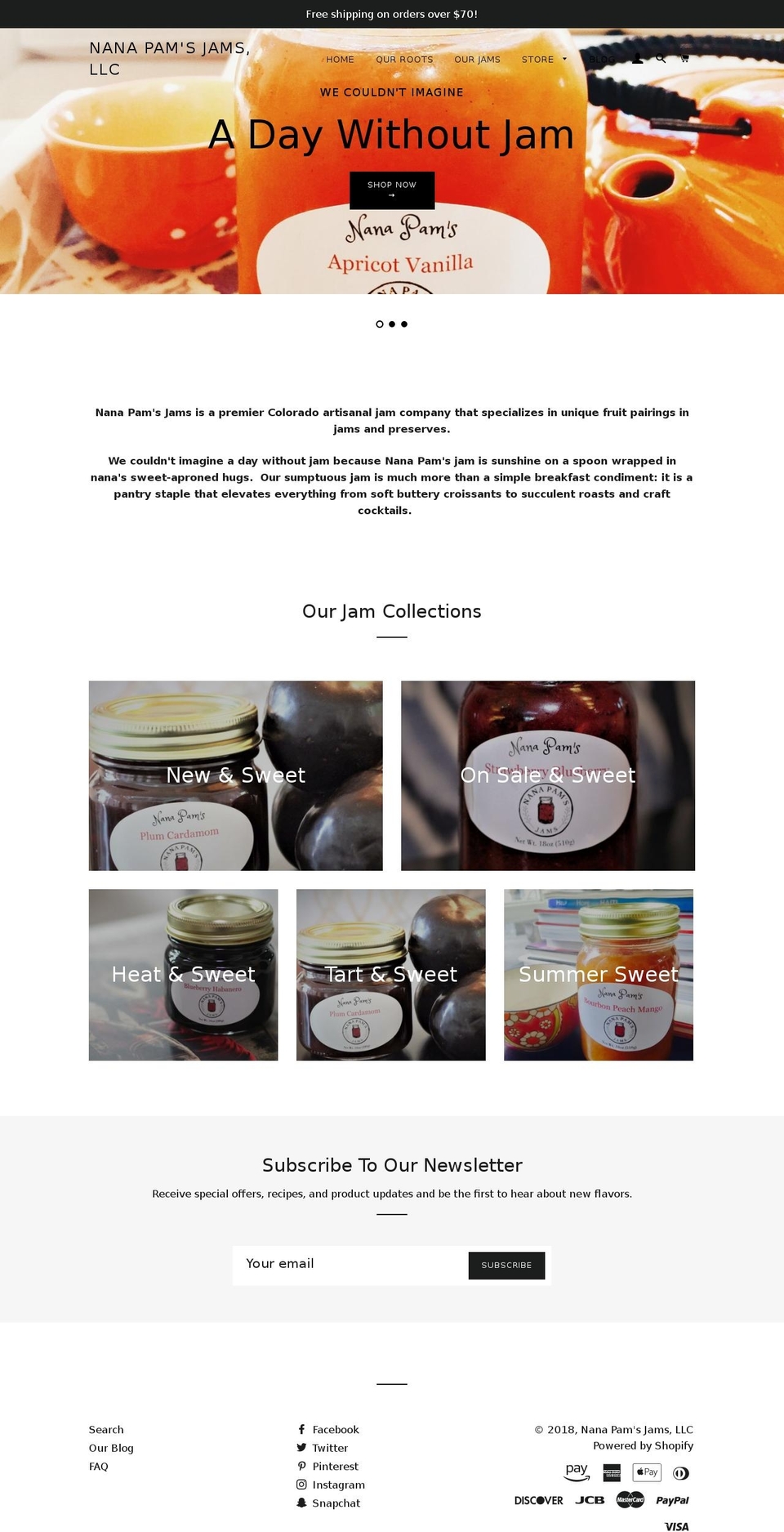 nanapamsjams.com shopify website screenshot