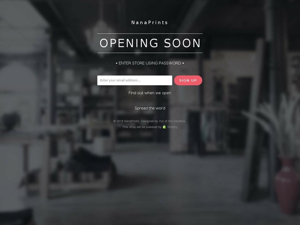 nanaprints.com — Shopify storefront screenshot