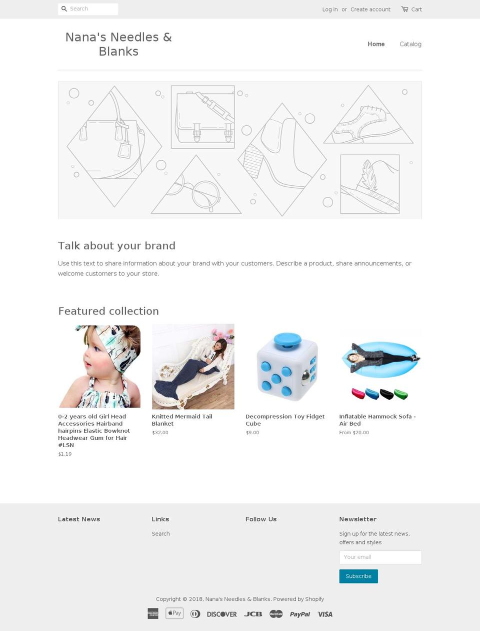 nanas-needles-blanks.com — Shopify storefront screenshot