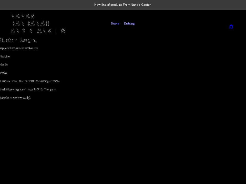 nanasbandanasandblankets.com shopify website screenshot