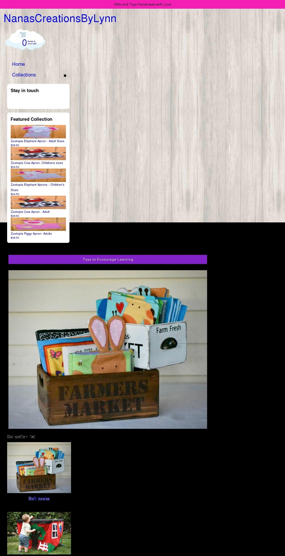 nanascreationsbylynn.com shopify website screenshot