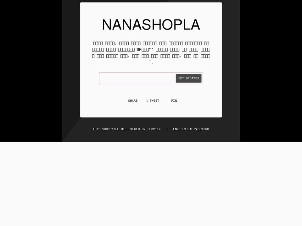 nanashopla.com shopify website screenshot