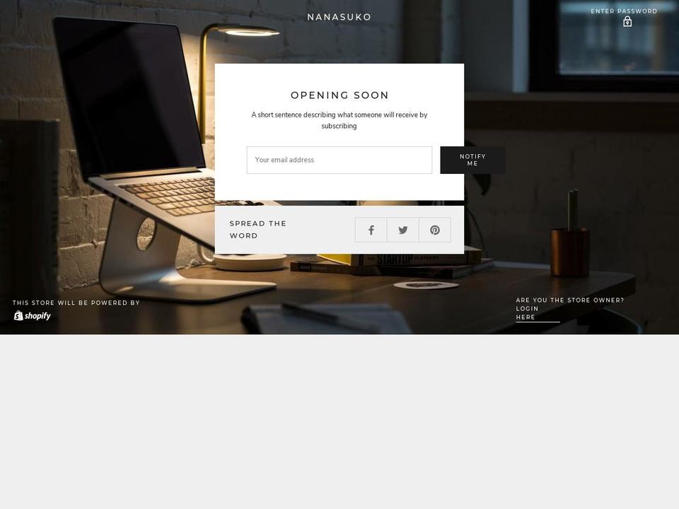 nanasuko.com — Shopify storefront screenshot