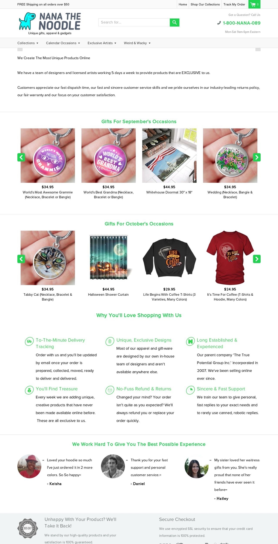 nanathenoodle.com shopify website screenshot