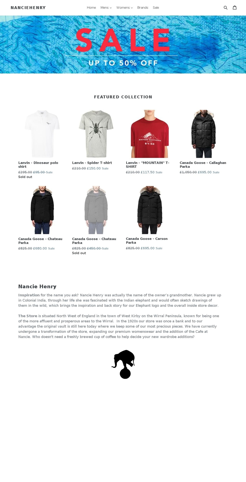 nanciehenry.com shopify website screenshot