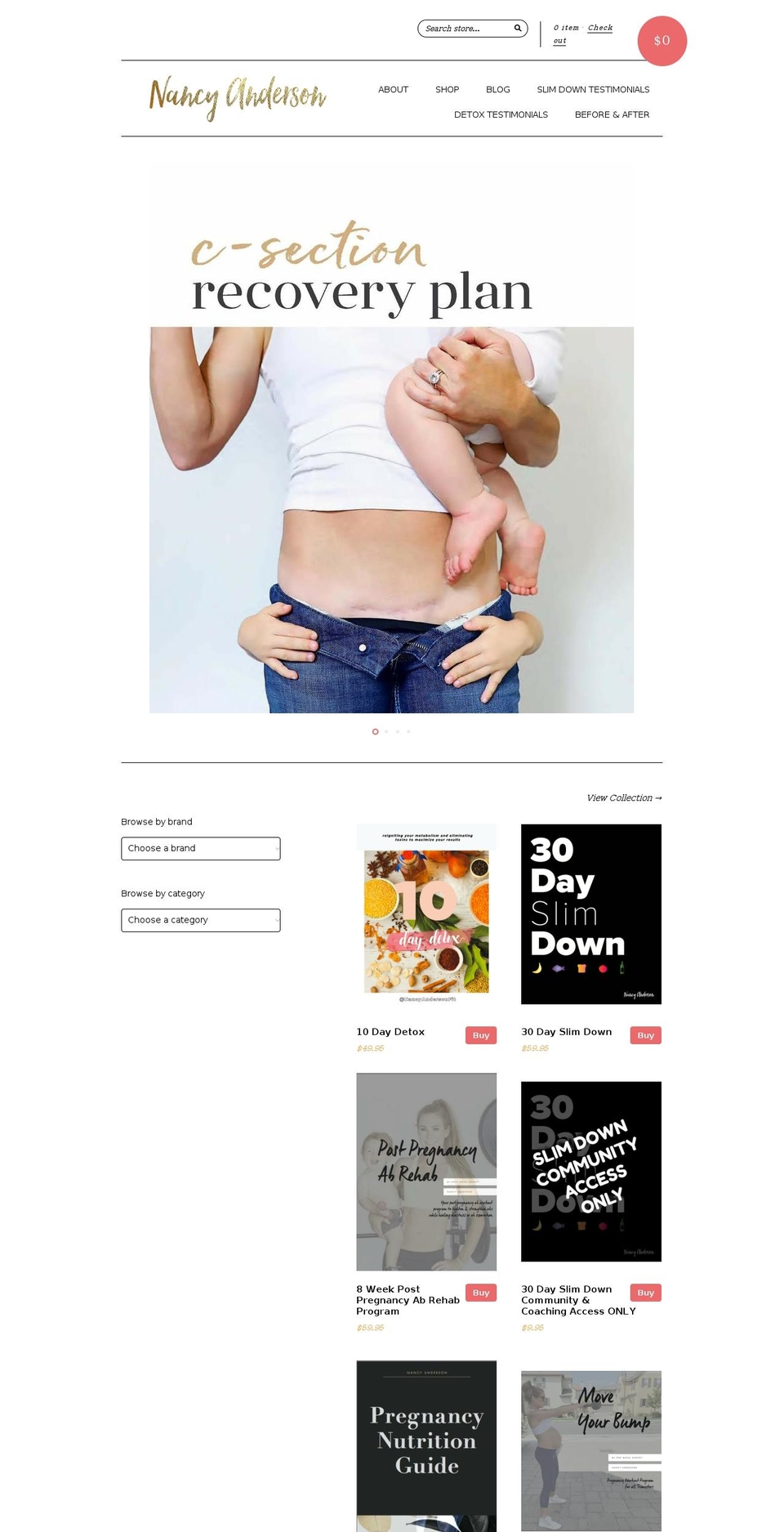 nancyandersonfit.com — Shopify storefront screenshot