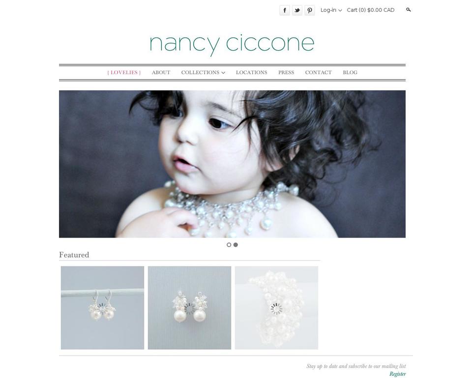 nancyciccone.com shopify website screenshot