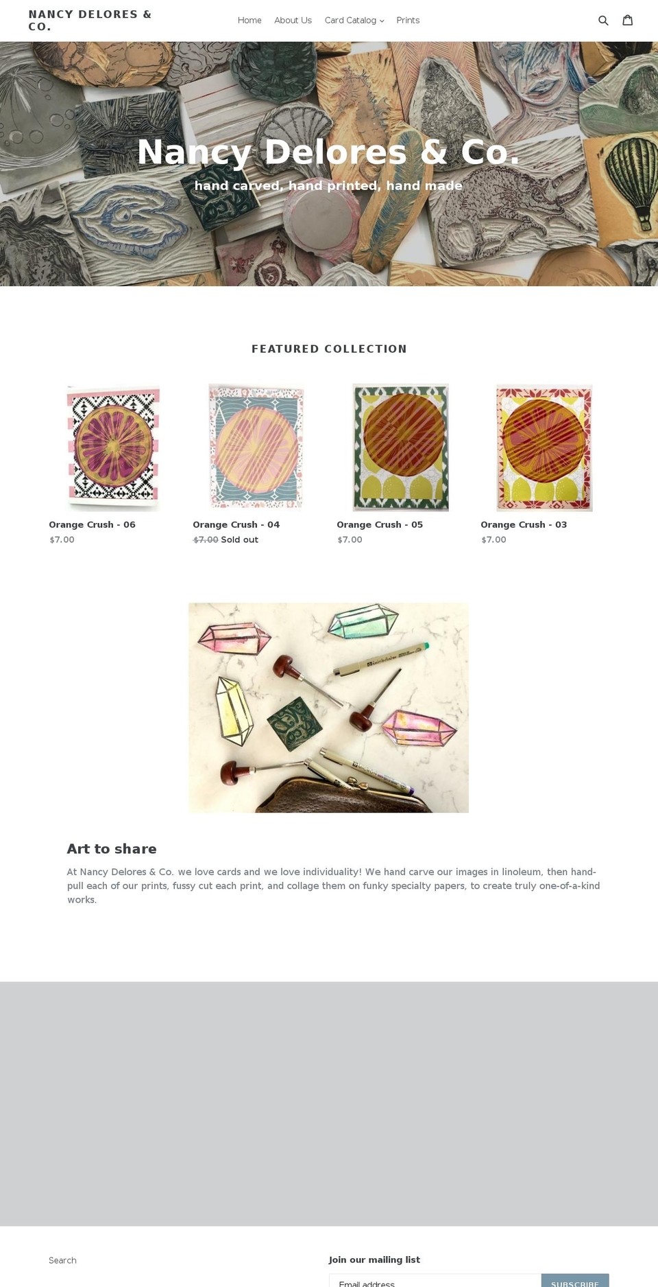 nancydelores.com — Shopify storefront screenshot