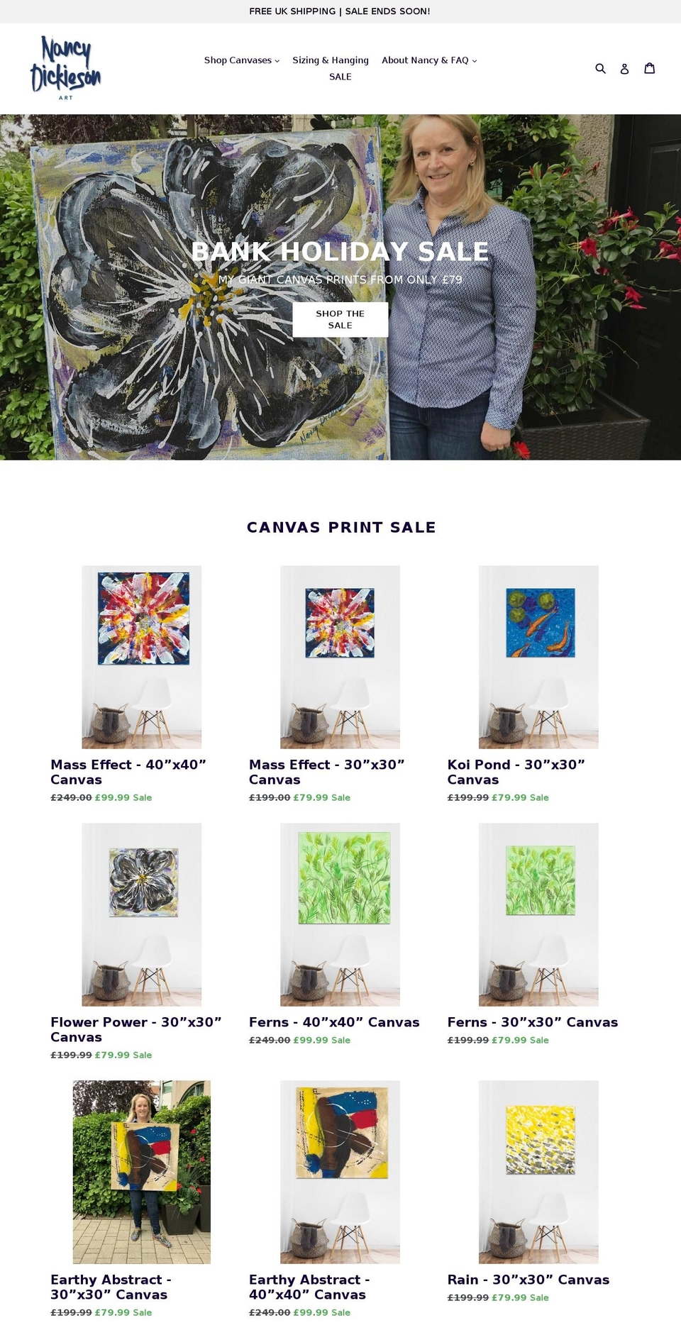 nancydickiesonart.com — Shopify storefront screenshot