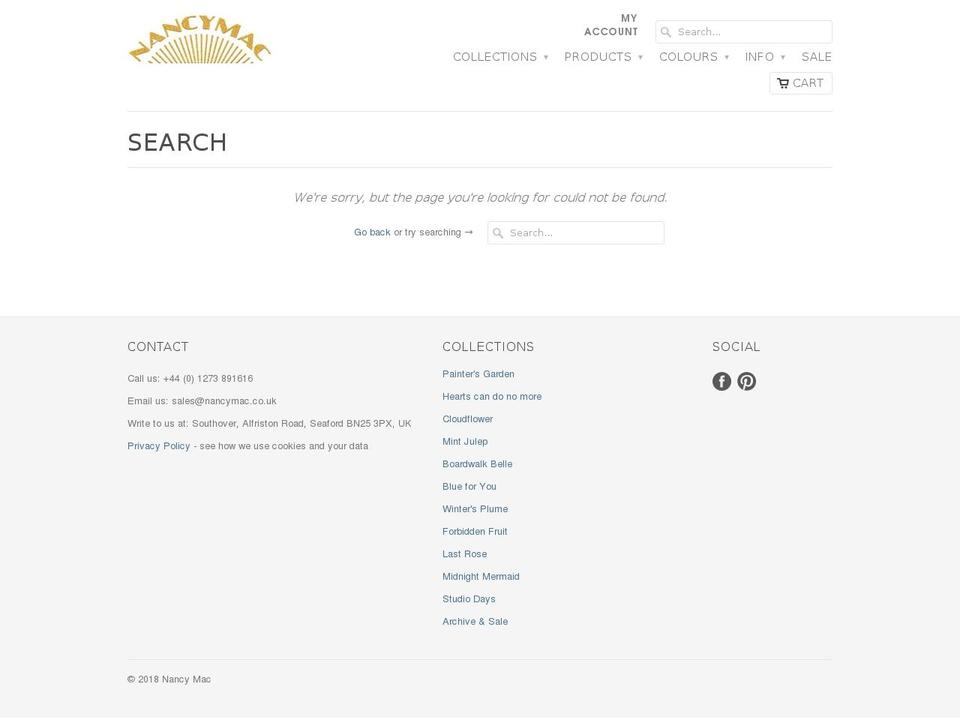nancymacgetsmarried.com — Shopify storefront screenshot
