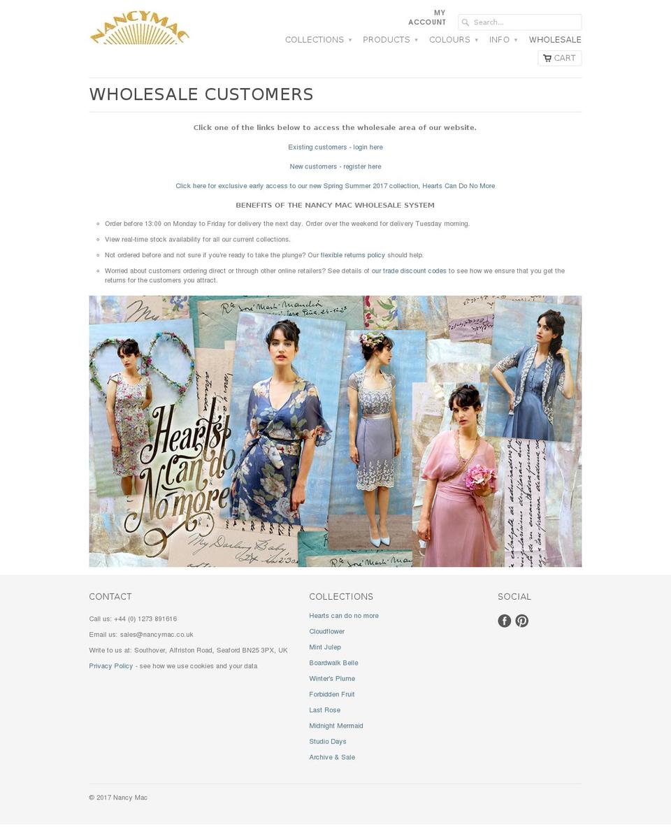 nancymactrade.com shopify website screenshot