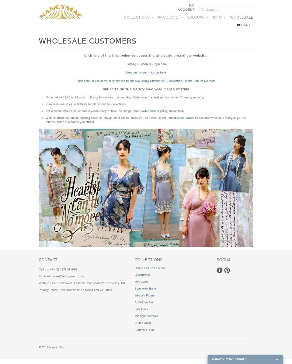 nancymactrade.net shopify website screenshot