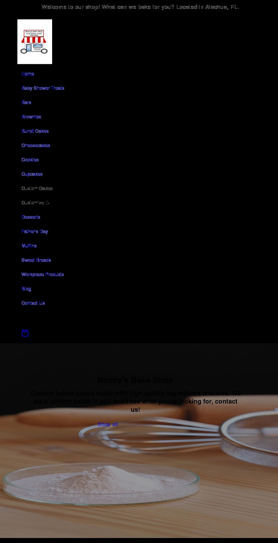nancysbakeshop.com shopify website screenshot