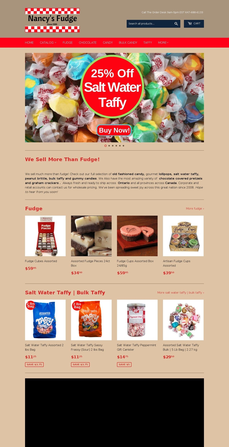 nancysfudge.ca shopify website screenshot