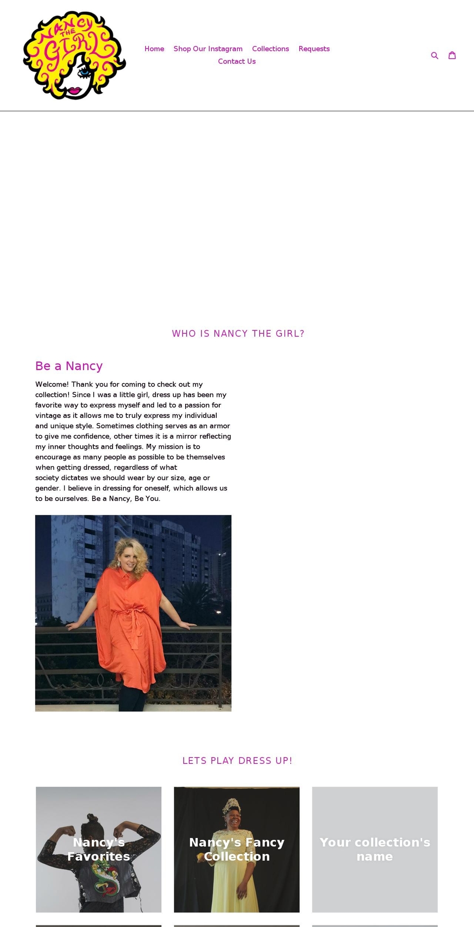nancythegirl.com shopify website screenshot