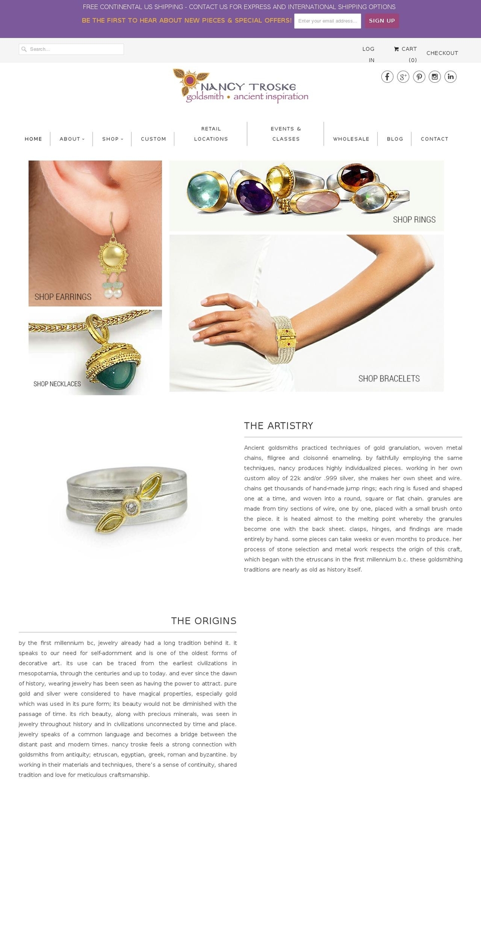 nancytroske.com shopify website screenshot