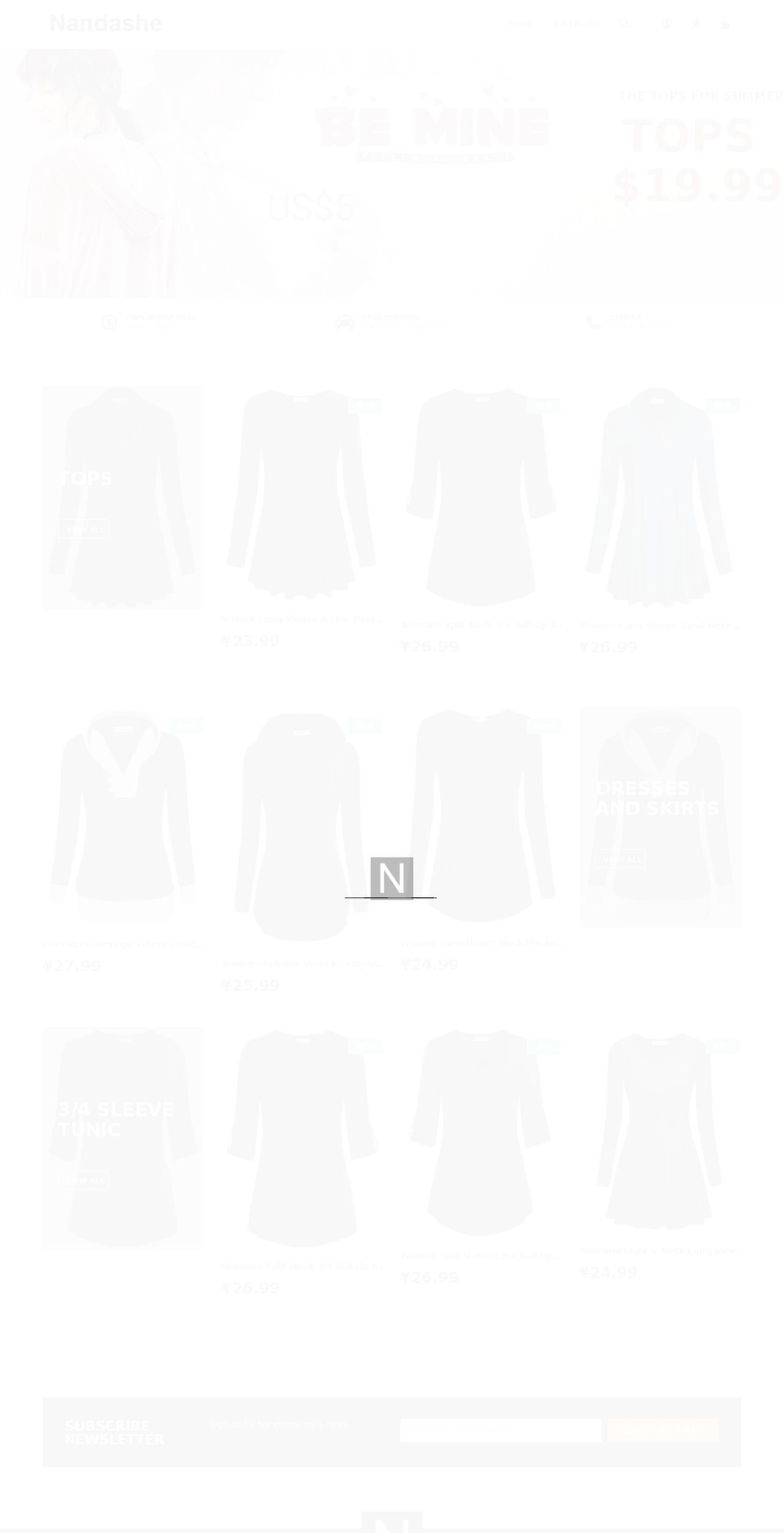 nandashe.com — Shopify storefront screenshot