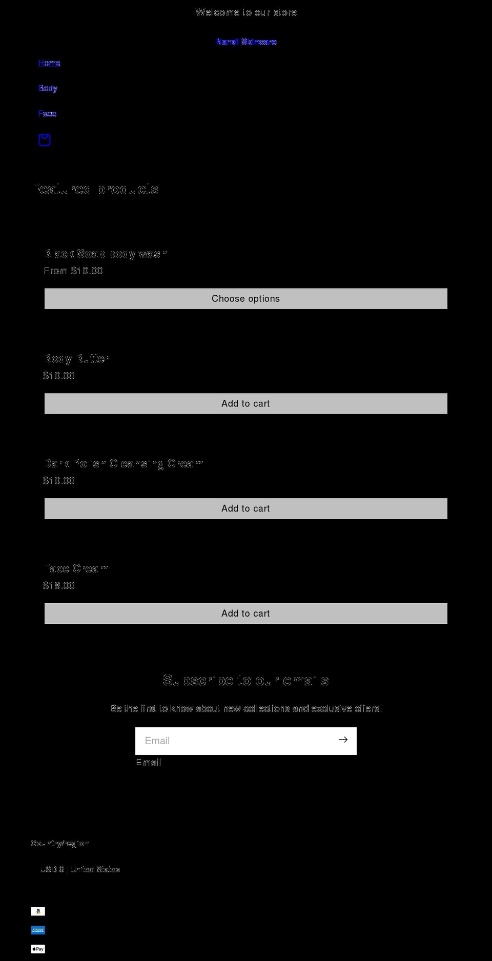 nandi-skincare.myshopify.com shopify website screenshot