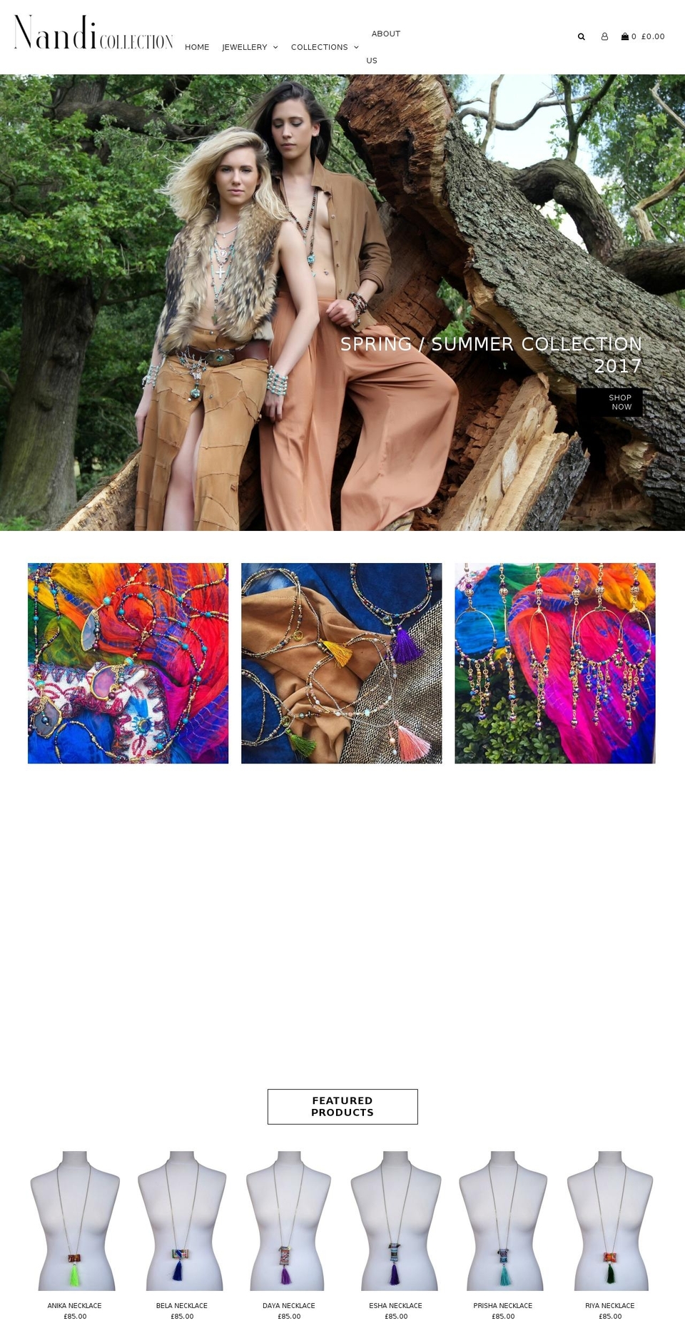 nandicollection.com shopify website screenshot