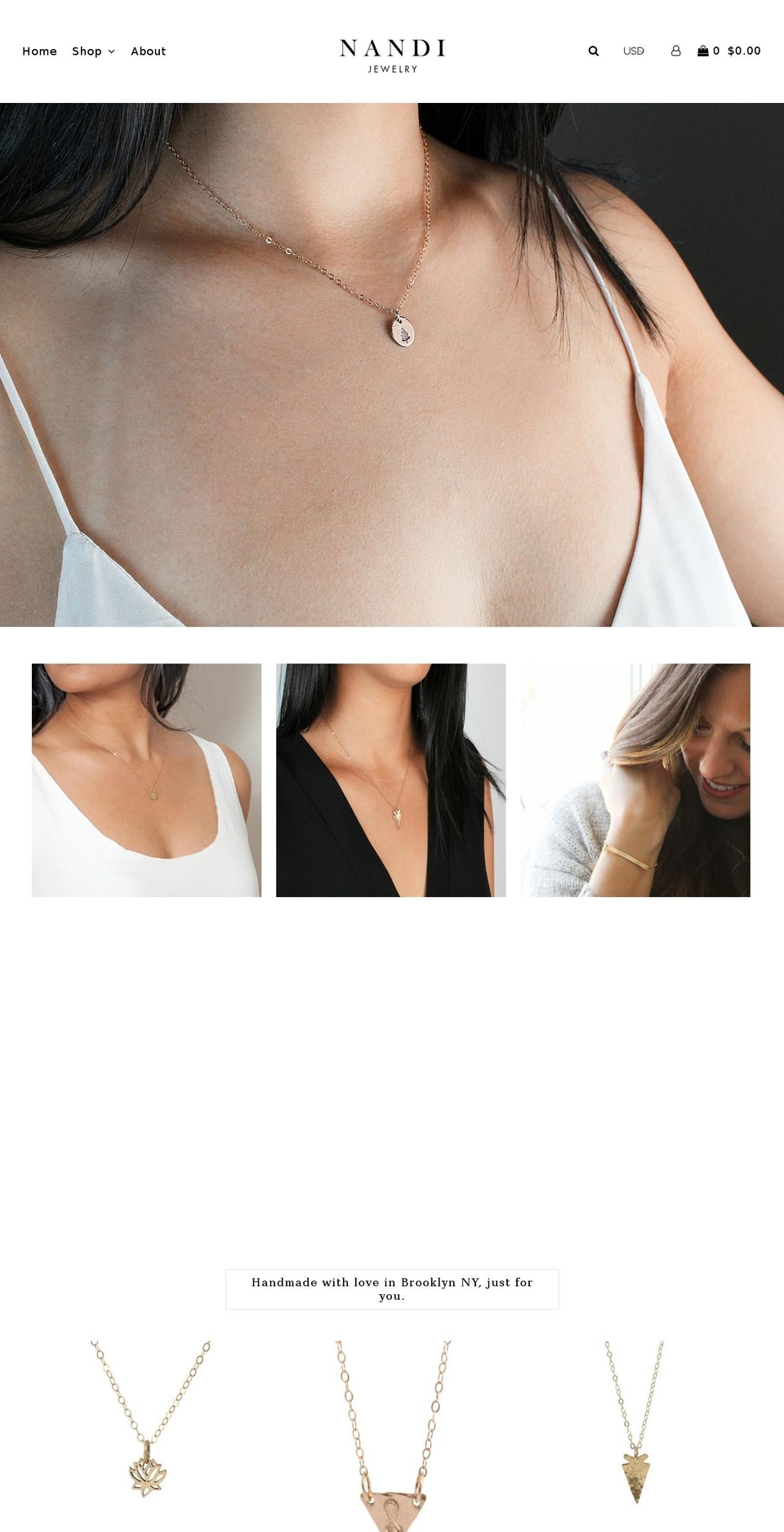 nandijewelry.com shopify website screenshot