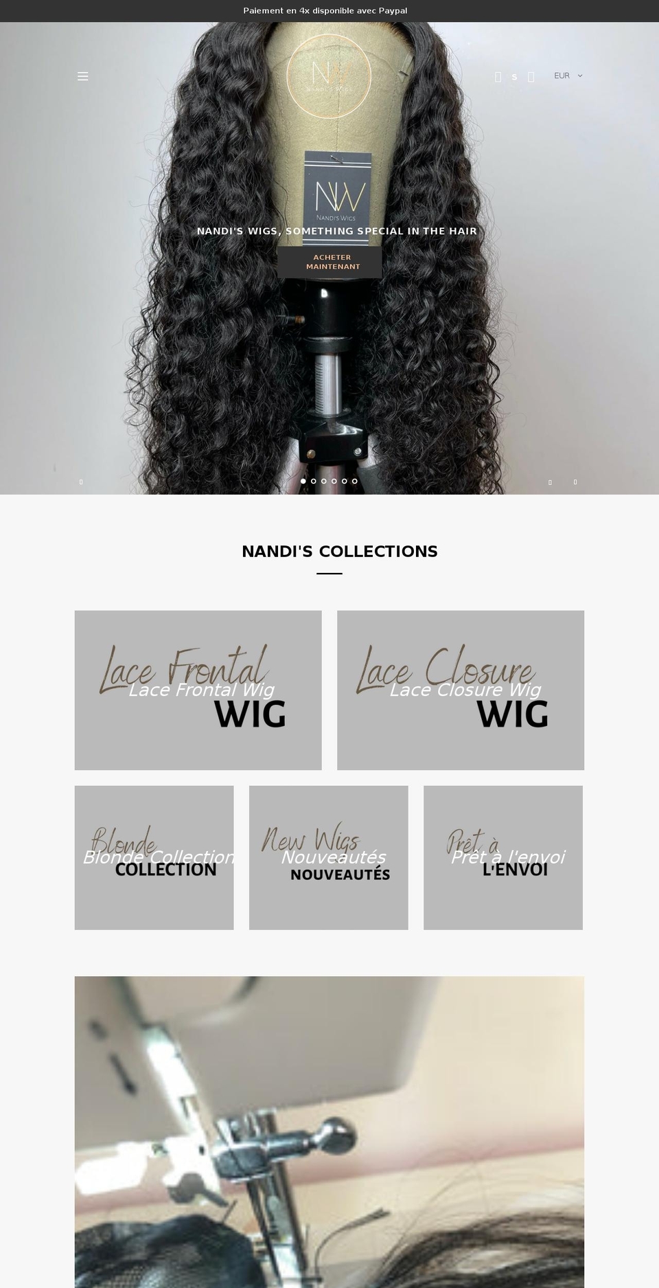 nandiswigs.com shopify website screenshot