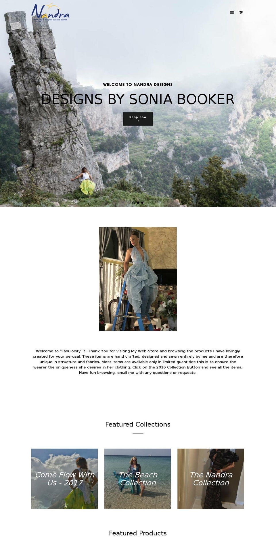 nandradesigns.com shopify website screenshot