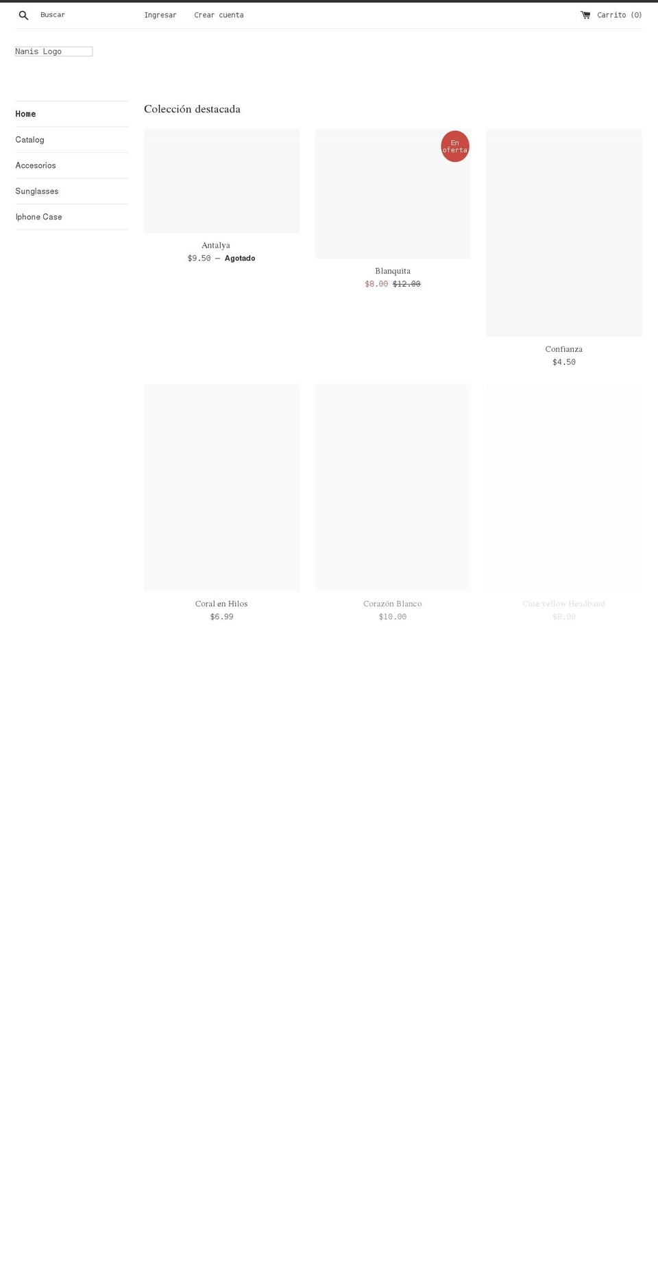 nanisglam.com shopify website screenshot