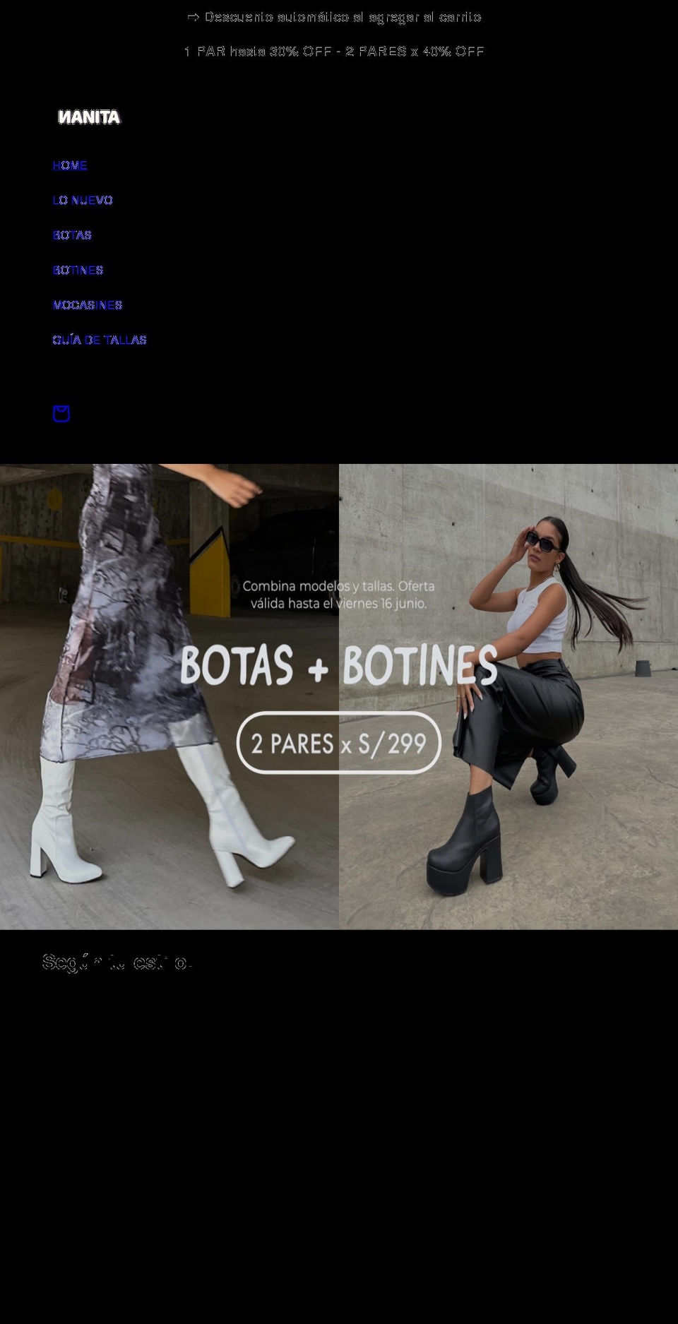 nanitashoes.com shopify website screenshot