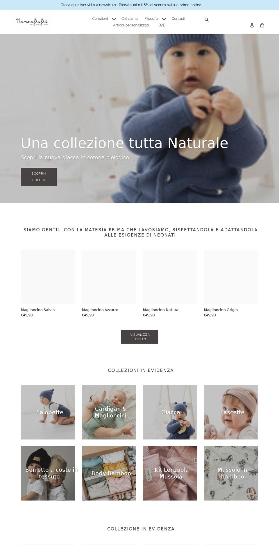 nannafrufru.it shopify website screenshot