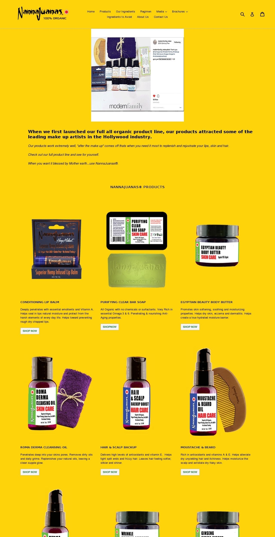 nannajuanas.com — Shopify storefront screenshot