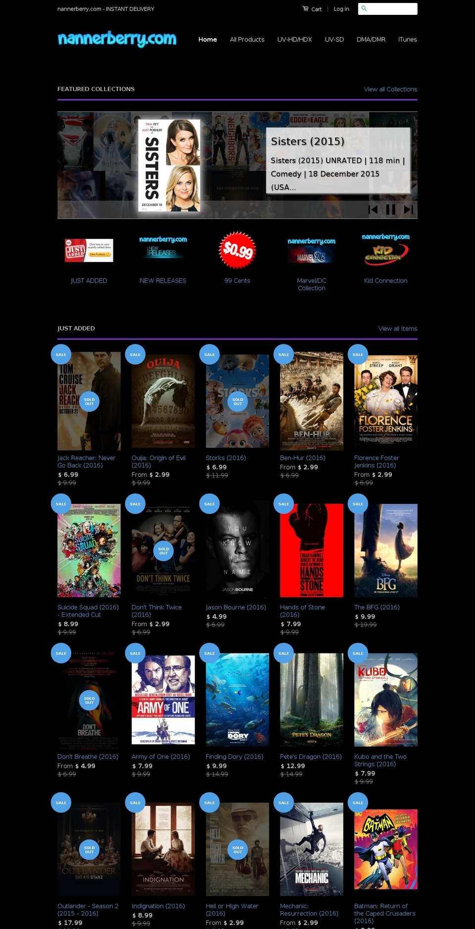 nannerberry.com shopify website screenshot